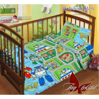 Детское постельное бельё в кроватку для новорожденных TAG поплин Робокар Поли