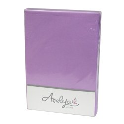 Простынь на резинке трикотажная Acelya фиолетовая 160х200