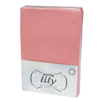 Простынь на резинке трикотажная Lily красная 160х200