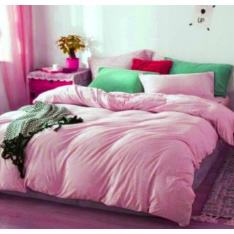 Фланелевое постельное бельё Almira Mix Premium Super Lux однотонное розовое