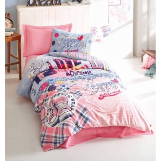 Дитяча постільна білизна Cotton Box ранфорс Superstar Pembe