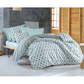 Постельное бельё Cotton Box ранфорс Enza Petrol евро