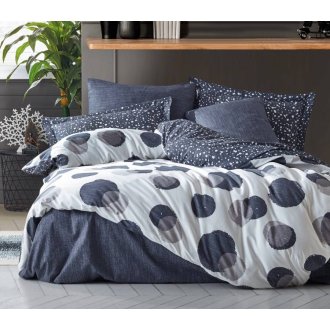 Постельное бельё Cotton Box ранфорс Modern Orva Indigo евро