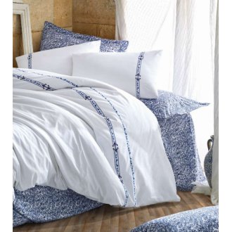 Постельное бельё Cotton Box евро Majestic Delmor Lacivert