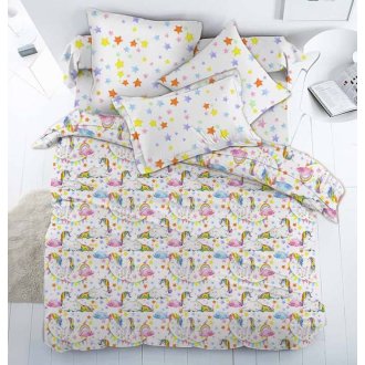 Детское постельное белье Единороги со звездами