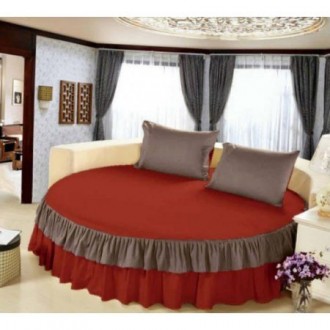 Постельное белье круглое Almira mix сатин Premium 200 Бордо Постельное белье круглое Almira mix сатин Premium 200 Бордо