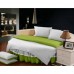 Постельное белье круглое Almira mix сатин Premium 220 Белое с салатовым Постельное белье круглое Almira mix сатин Premium 220 Белое с салатовым