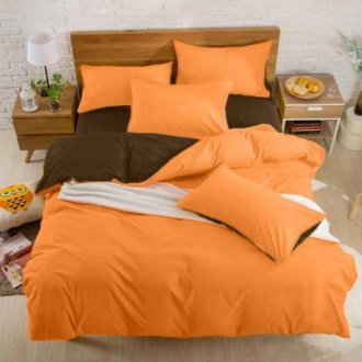 Подростковое постельное белье Almira Mix Premium Saten Brown-Oranj