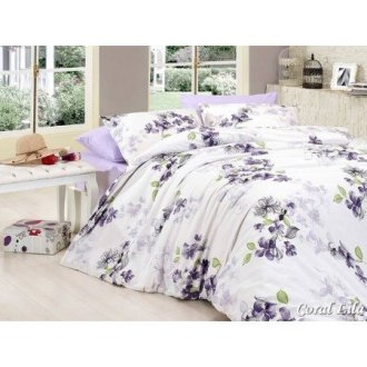Постельное бельё First Choice ранфорс Coral Lila
