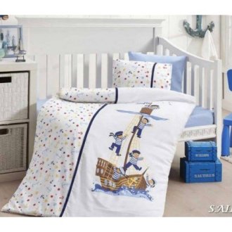 Детское постельное в кроватку First Choice сатин Sailors