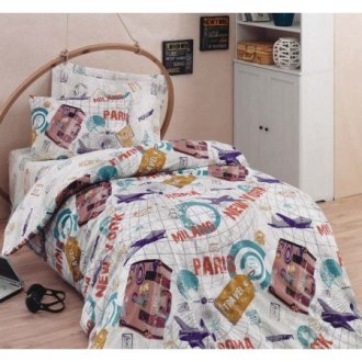 Подростковое постельное бельё Cotton Box ранфорс World Kahve