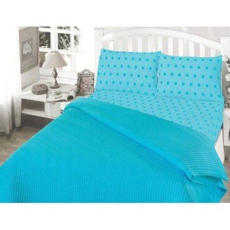 Постельное бельё пике «Perlay» бирюзовое