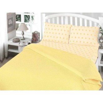 Постельное бельё пике «Perlay» жёлтое
