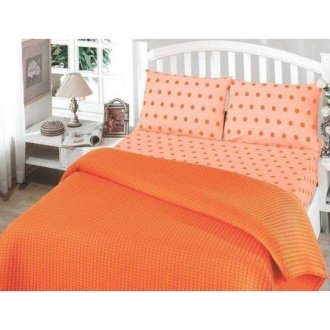 Постельное бельё пике Perlay оранжевое Постельное бельё пике Perlay оранжевое