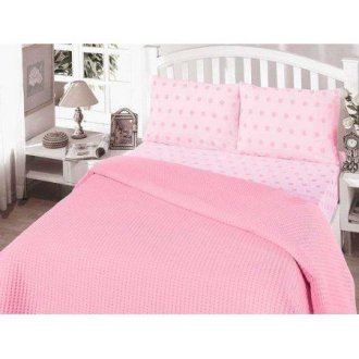 Постельное бельё пике «Perlay» розовое