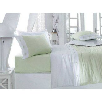 Элитное постельное бельё Cotton Box сатин Fashion Yesil евро