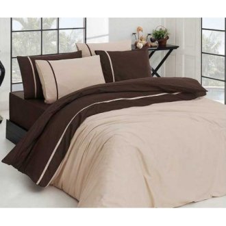 Постельное белье First Choice сатин Ekru Kayu Kahve