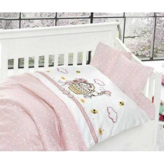 Детское постельное белье в кроватку First Choice Kitty Pembe