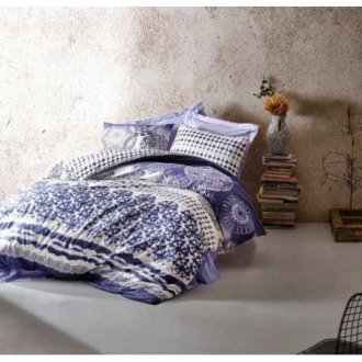 Постельное бельё Cotton Box евро Lucca Mavi ранфорс