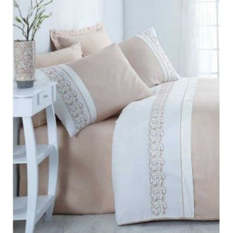 Постельное бельё евро Odila Bej с вышивкой