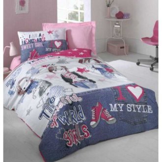 Детское постельное бельё Cotton Box ранфорс Fashiongirls Fusya Детское постельное бельё Cotton Box ранфорс Fashiongirls Fusya