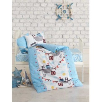 Детское постельное бельё в кроватку Cotton Box Gemici Mavi Детское постельное бельё в кроватку Cotton Box Gemici Mavi
