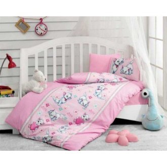 Детское постельное бельё в кроватку Cotton Box Miyav Pembe Детское постельное бельё в кроватку Cotton Box Miyav Pembe