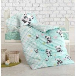 Детское постельное бельё в кроватку Cotton Box Panda Mint