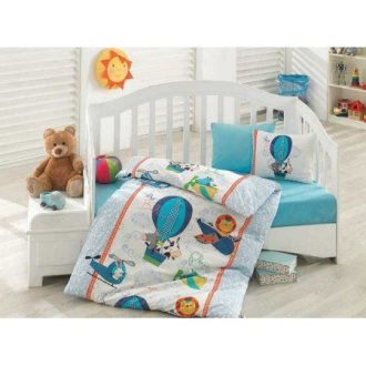 Детское постельное бельё в кроватку Cotton Box Ucan Dostlar Mavi