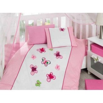 Детское постельное бельё в кроватку Cotton Box Kelebek Pembe