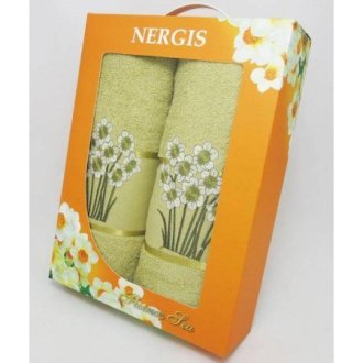 Подарочный набор махровых полотенец «Nergis»