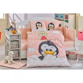 Детское постельное Penguin персиковое Детское постельное Penguin персиковое