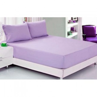 Простынь на резинке 160*200 с наволочками Hobby сиреневая