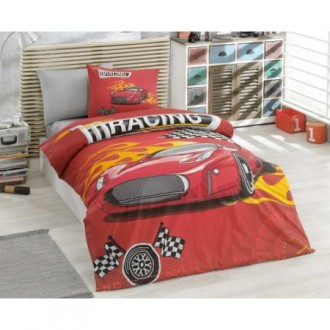 Детское постельное бельё Hobby Ranforce Racing красный Детское постельное бельё Hobby Ranforce Racing красный
