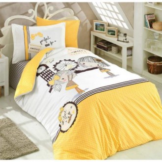Детское постельное бельё Hobby Poplin Smile жёлтый