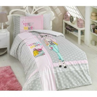 Детское постельное бельё Hobby Poplin Street Fashion серое