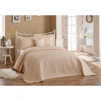 Покрывало на кровать 250*260 с наволочками Halley Home Block Bej
