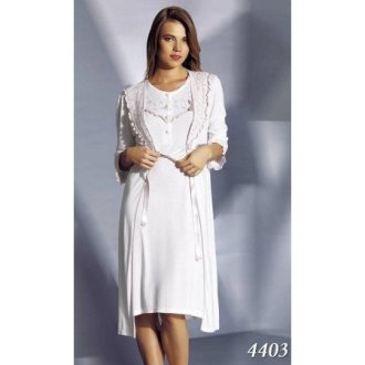 Женская домашняя одежда Mariposa Ecru 4403 (халат с туникой)