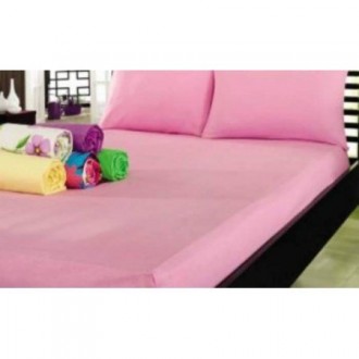 Махровая простынь на резинке 180х200х20 Pink