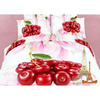 Постельное бельё 3D Вишенки