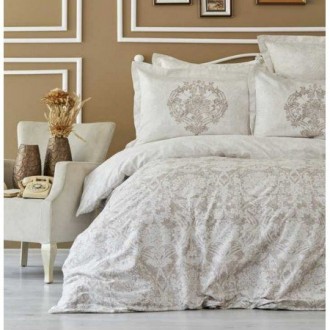 Постельное бельё Karaca Home + плед Carola Bej
