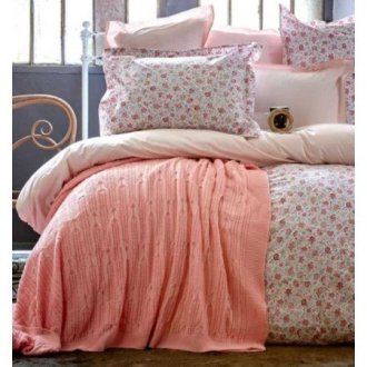 Постельное бельё Karaca Home + плед Freya Pembe Постельное бельё Karaca Home + плед Freya Pembe