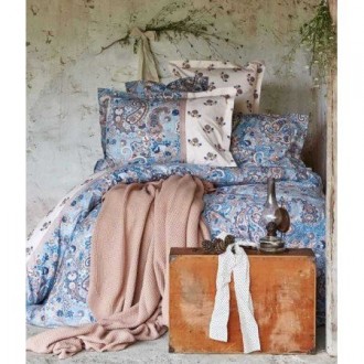 Постельное бельё Karaca Home + плед Mandila Mavi