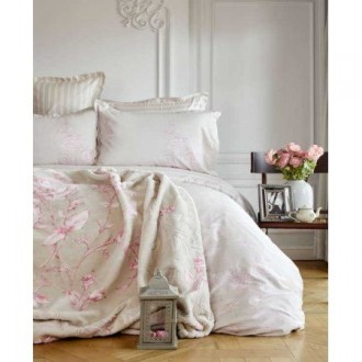 Постельное бельё Karaca Home + плед Passero Pudra