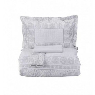 Постельное бельё евро Karaca Home Quatre Silver Постельное бельё евро Karaca Home Quatre Silver