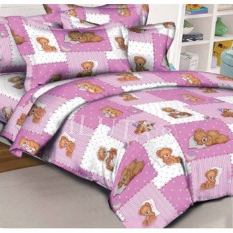Детское постельное бельё «Медвежонок Тедди» розовый
