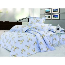 Детское постельное белье Вилюта 5507 Жирафики голубые в кроватку