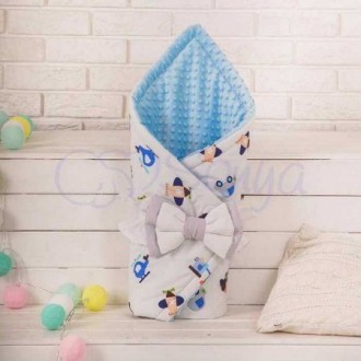 Плед-конверт на выписку Minky "Автопарк"