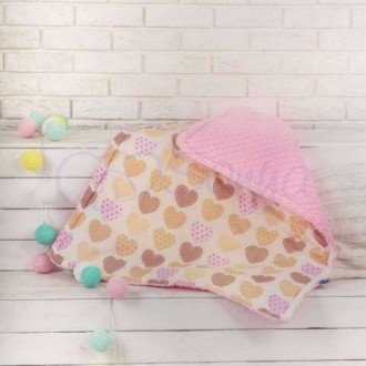 Плед детский Minky "Ванильные сердечки"