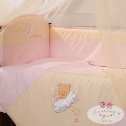 Постельное белье в детскую кроватку "Маленькая Соня" розовый